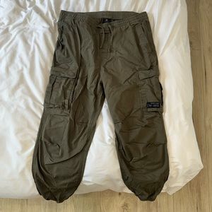 H&M Olive Green Parachute Cargo Pants Large
